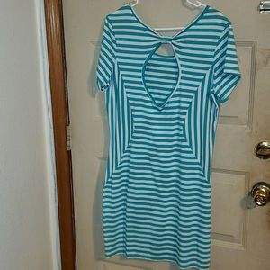 Derek Heart Striped Open back dress